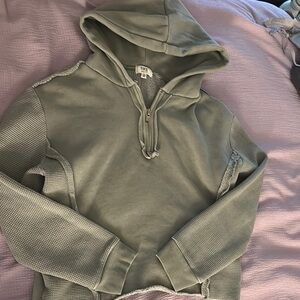 BKE Green Sweater with Quarter-Zip